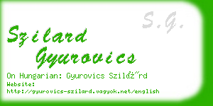 szilard gyurovics business card